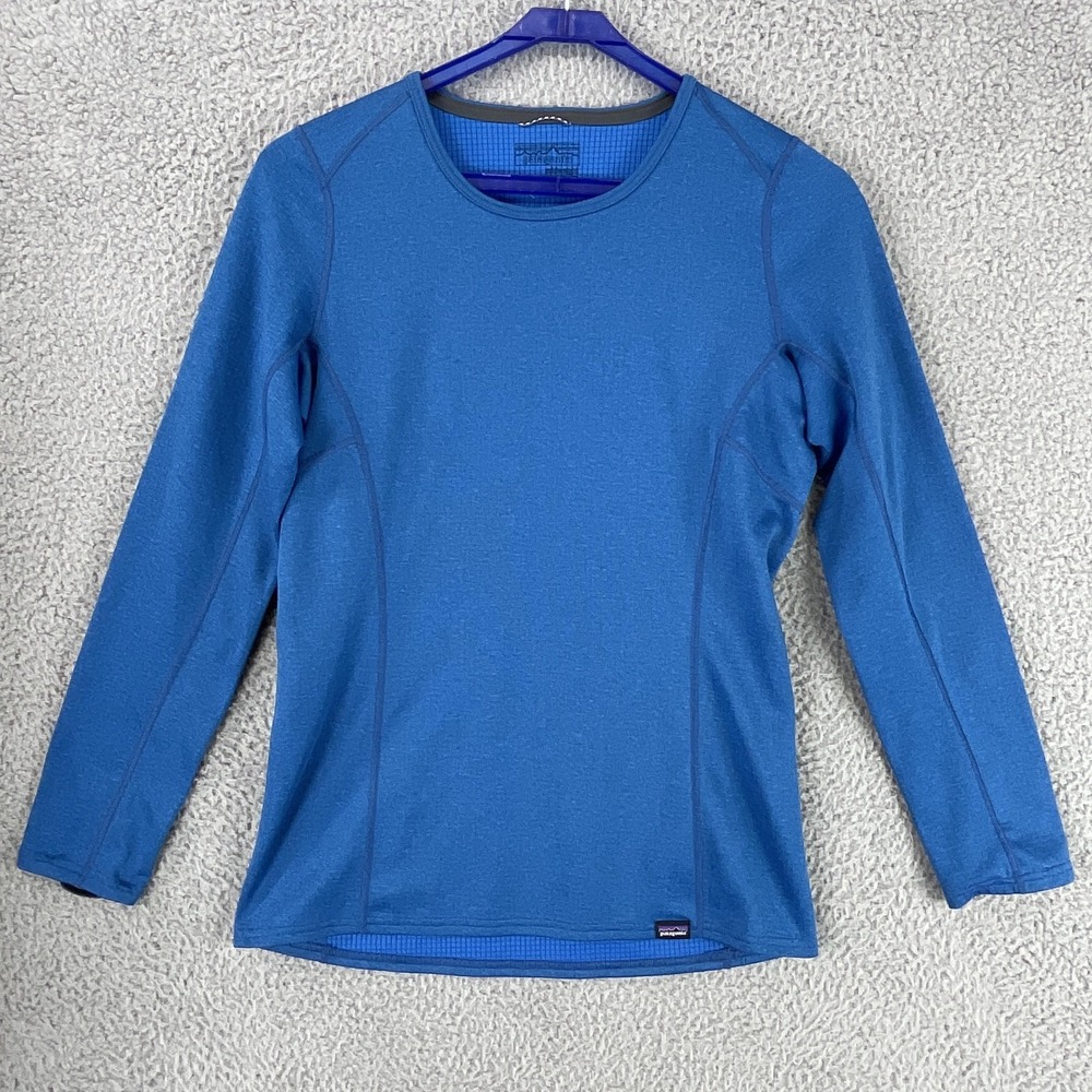 Patagonia‎ Shirt Womens XS Blue Capilene Baselayer Long Sleeve Tagless Athletic